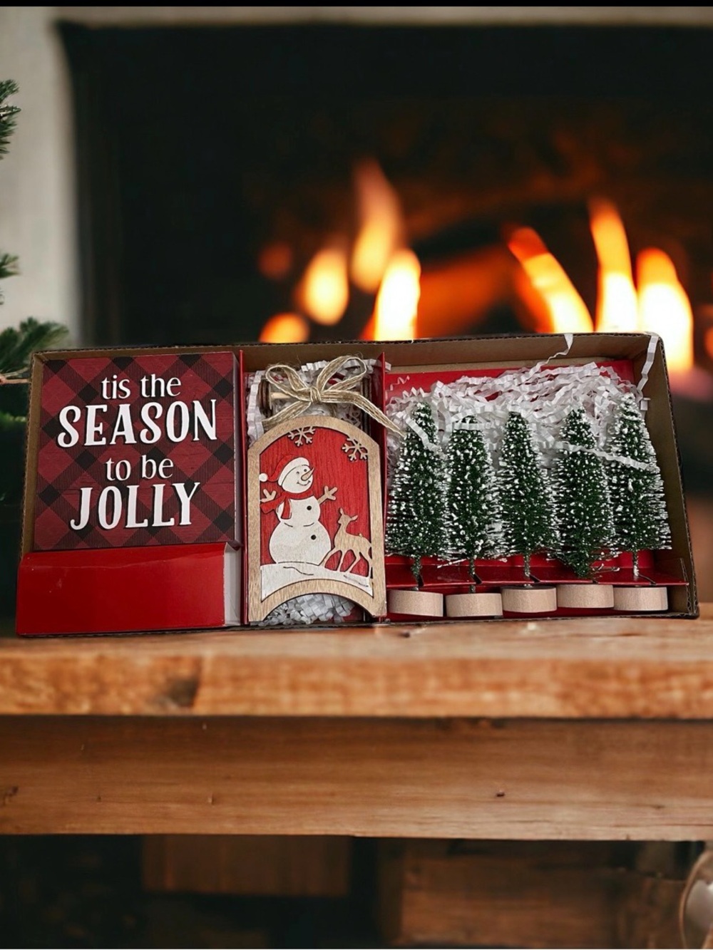 Holiday Time Farmhouse 'Tis The Season Tier Tray Set